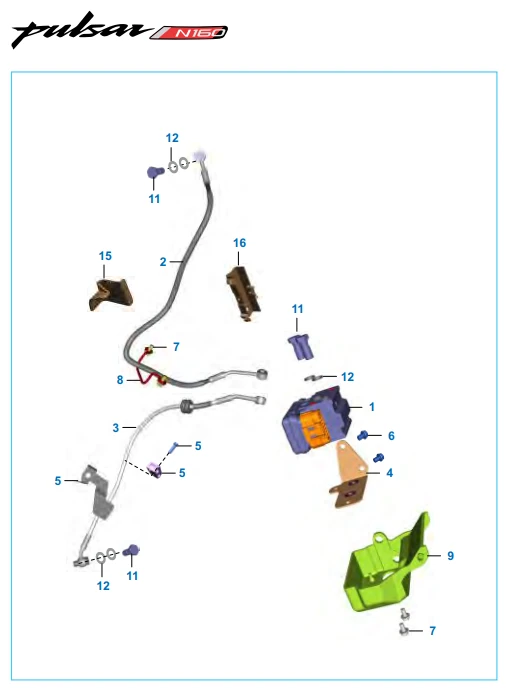 This is an image of ABS Anti-Lock Braking System - Pulsar N160 Dual ABS