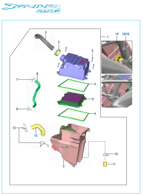 This is an image of Air Cleaner Assembly - Dominar 250