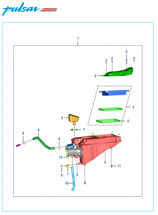 This is an image of Air Cleaner Assembly - Pulsar N 250