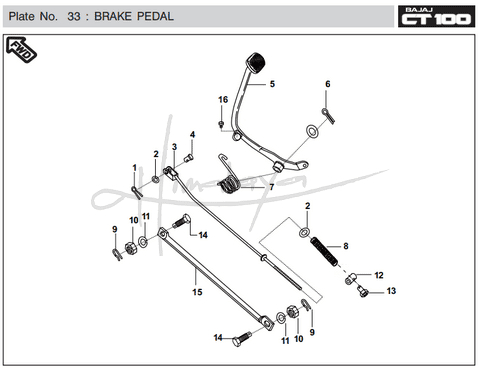 Brake Pedal - Boxer CT 100 EU2