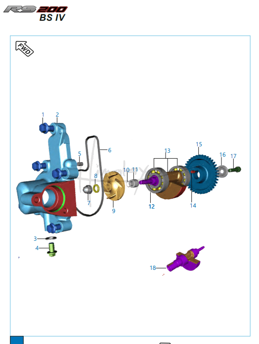 Balancer Idler Gear Water Pump - Pulsar RS 200