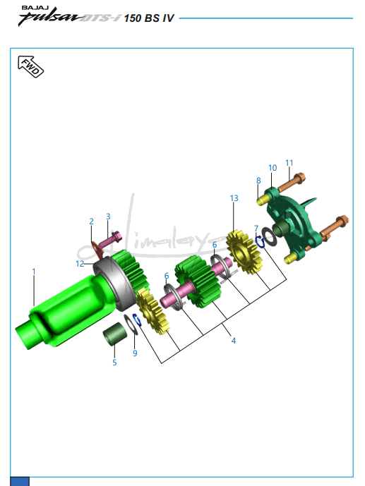 This is an image of Balancer Balancer Idler Gear - Pulsar 150 Neon