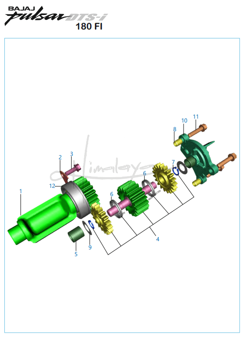 This is an image of Balancer Balancer Idler Gear - Pulsar 180 FI Neon