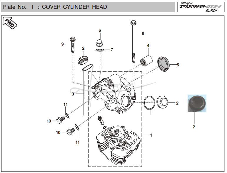 Cover Cylinder Head - Discover 135