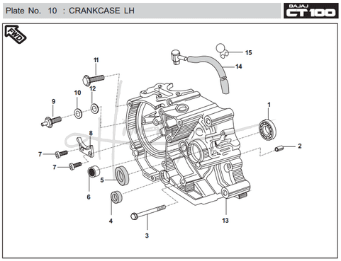 This is an image of Crankcase LH - Boxer CT 100 EU2