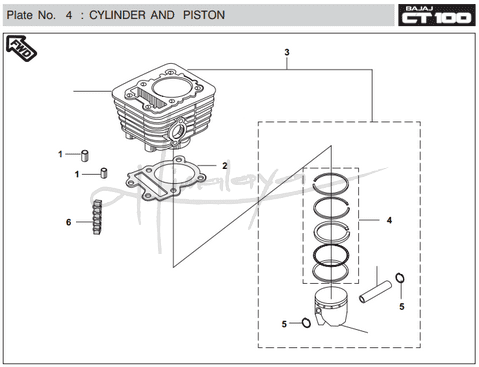 Cylinder Piston - Boxer CT 100 EU2