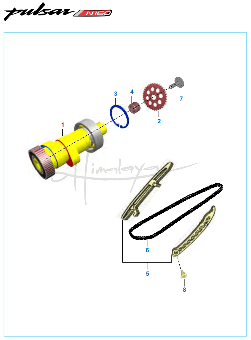 This is an image of Camshaft Assembly - Pulsar N160 Dual ABS