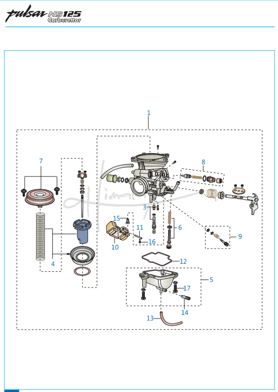 This is an image of Carburettor - Pulsar NS 125