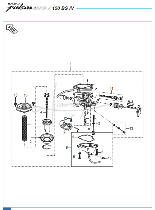 This is an image of Carburettor - Pulsar 150 Neon