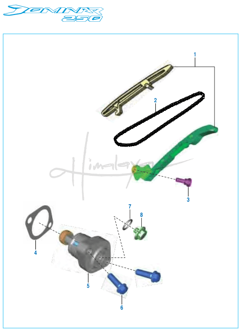 This is an image of Chain Guide Tensioner Assembly - Dominar 250