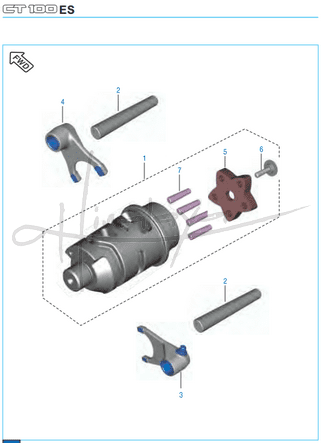 Change Drum Shift Fork - Boxer CT 100 Alloy