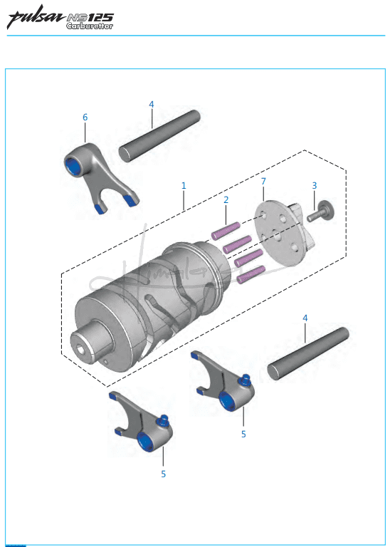 This is an image of Change Drum Shift Fork - Pulsar NS 125