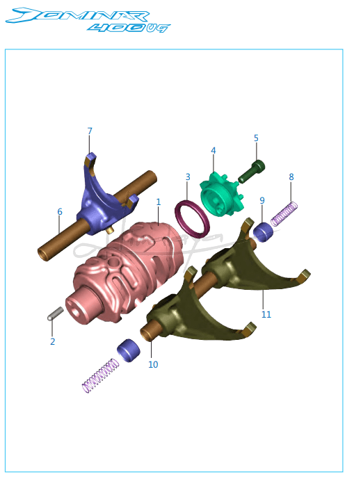 This is an image of Change Drum Shift Fork - Dominar 400 UG