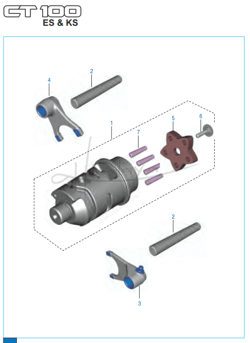 Change Drum Shift Fork - Boxer CT 100 KS/ES