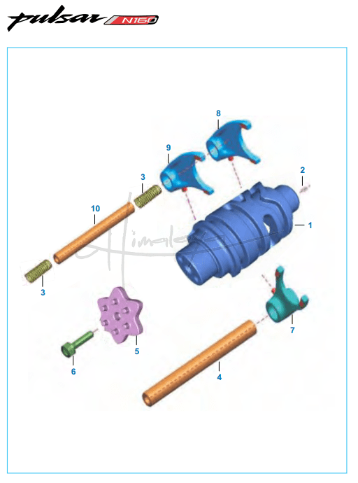 This is an image of Change Drum Shift Fork - Pulsar N160 Dual ABS