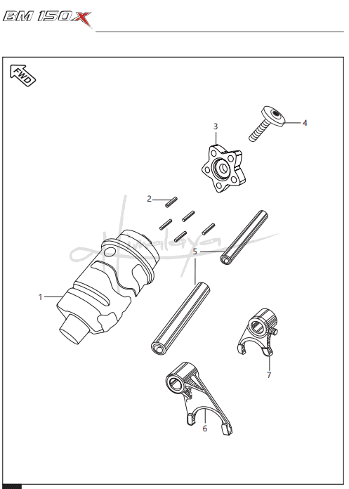 Change Drum Shift Fork - Boxer 150X