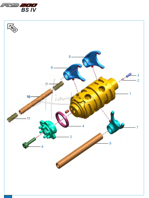 Change Drum Shift Fork - Pulsar RS 200