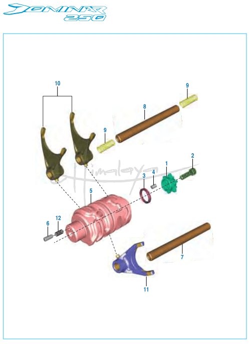 This is an image of Change Drum Shift Fork - Dominar 250