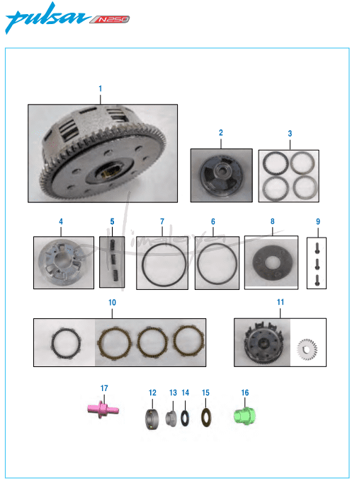 This is an image of Clutch Assembly - Pulsar N 250