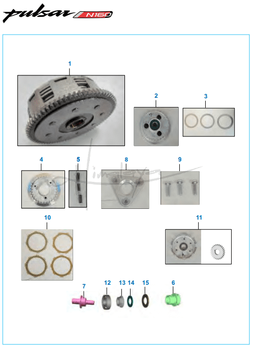 This is an image of Clutch Assembly - Pulsar N160 Dual ABS