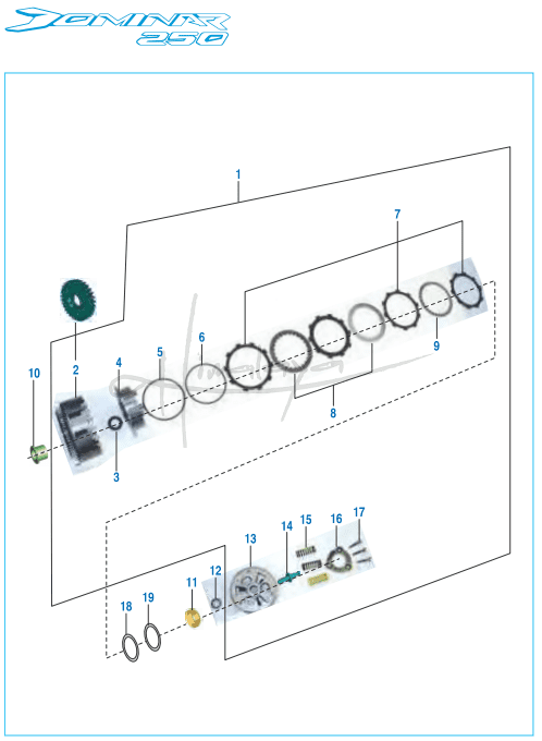 This is an image of Clutch Assembly - Dominar 250