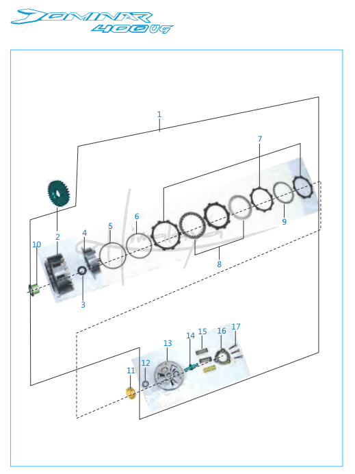 This is an image of Clutch Assembly - Dominar 400 UG