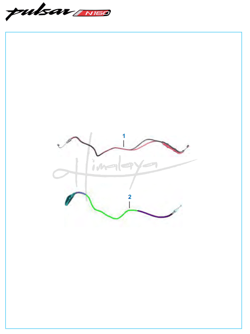 This is an image of Control Cables - Pulsar N160 Dual ABS