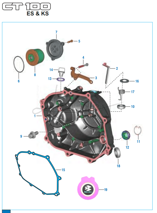 This is an image of Cover Clutch - Boxer CT 100 KS/ES