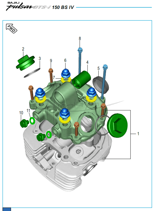 This is an image of Cover Cylinder Head - Pulsar 150