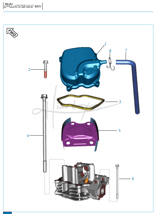 This is an image of Cover Cylinder Head - Platino 100