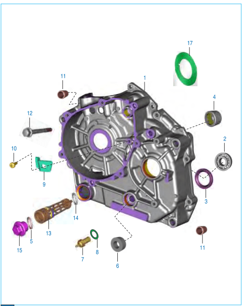 This is an image of Crankcase LH - Boxer S EU3