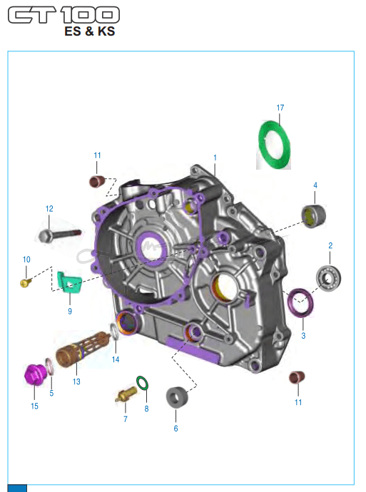 This is an image of Crankcase LH - Boxer CT 100 KS/ES