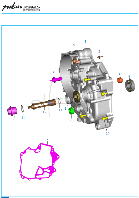 This is an image of Crankcase LH - Pulsar NS 125