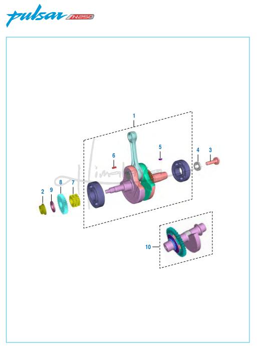 Crankshaft Balancer Idler Gear - Pulsar N 250