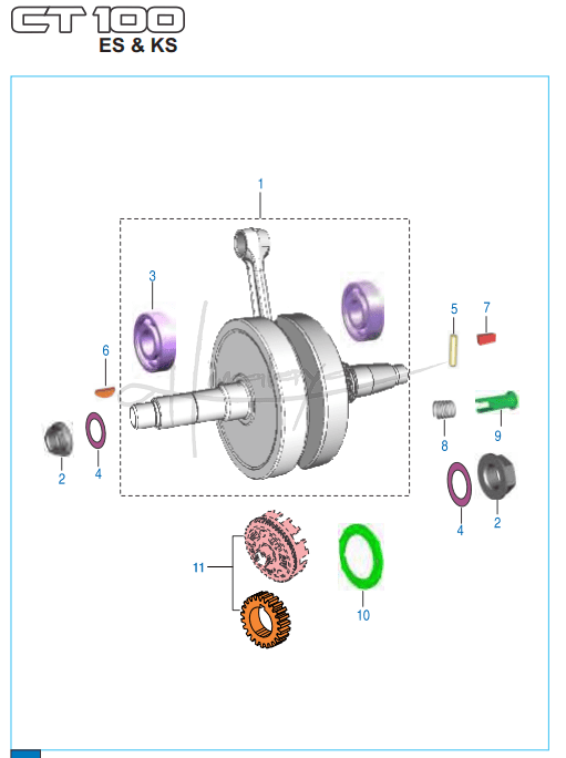 Crankshaft Assembly - Boxer CT 100 KS/ES