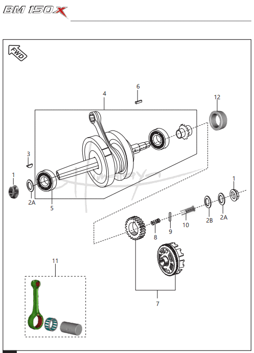 This is an image of Crankshaft - Boxer 150X