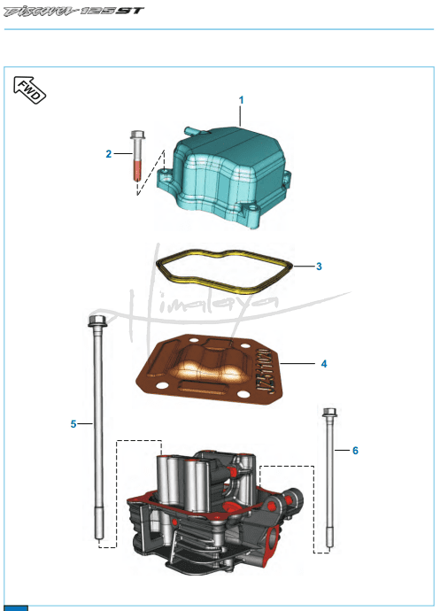 Cubierta de Cabeza del Motor (Cover Cylinder Head) - Discover 125 ST