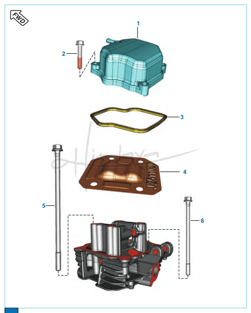 This is an image of Cubierta de Cabeza del Motor (Cover Cylinder Head) - Discover 125 STR