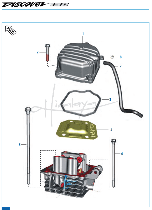 Cubierta de Culata (Cover Cylinder Head) - Discover 150