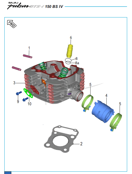 This is an image of Cylinder Head - Pulsar 150 Neon