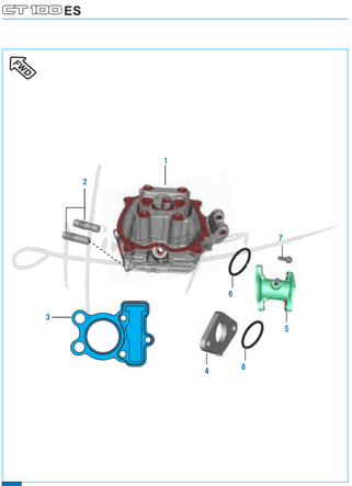 This is an image of Cylinder Head - Boxer CT 100 Alloy