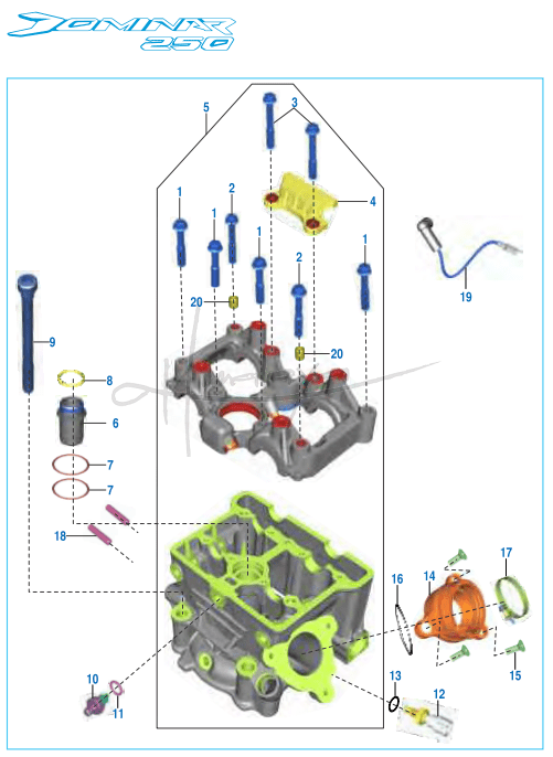 This is an image of Cylinder Head - Dominar 250