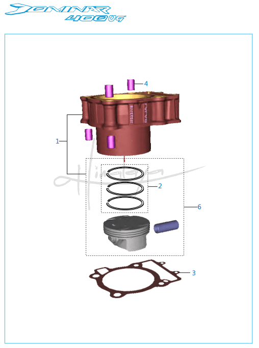 Cylinder and Piston - Dominar 400 UG