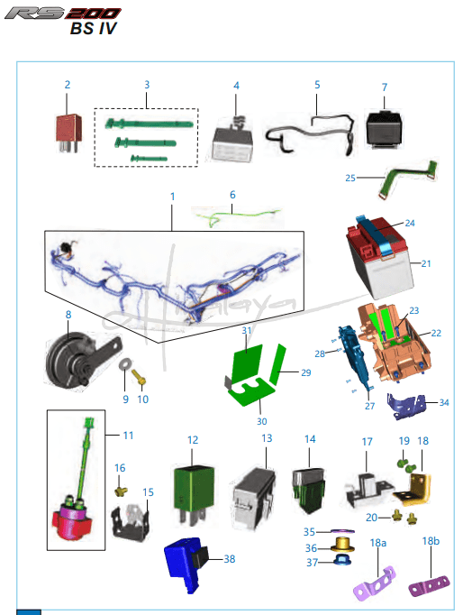 This is an image of Electrical Equipments - Pulsar RS 200