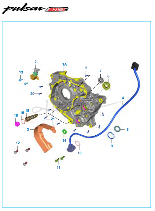 This is an image of Engine Assembly Crankcase LH - Pulsar N160 Dual ABS