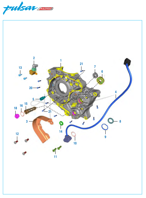 This is an image of Engine Assembly Crankcase RH - Pulsar N 250