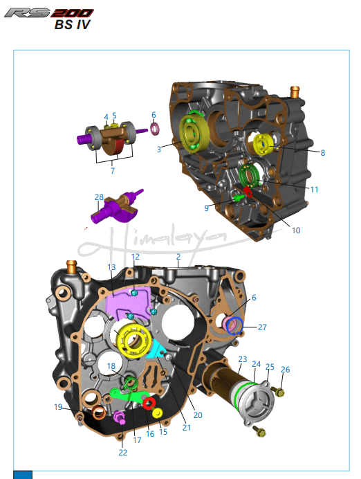 Engine Assembly Crankcase RH - Pulsar RS 200