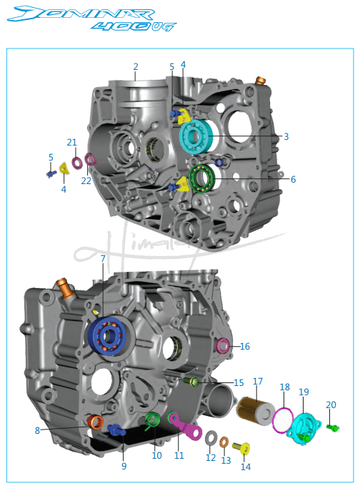 This is an image of Engine Assembly Crankcase RH - Dominar 400 UG