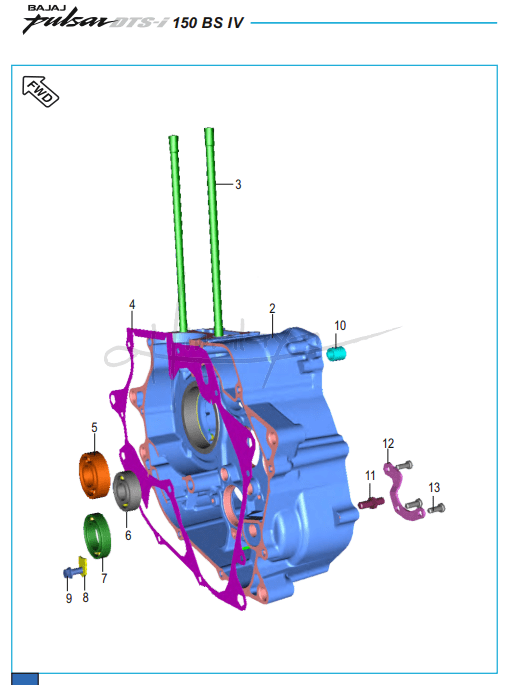 Engine Assembly Crankcase RH - Pulsar 150 Neon