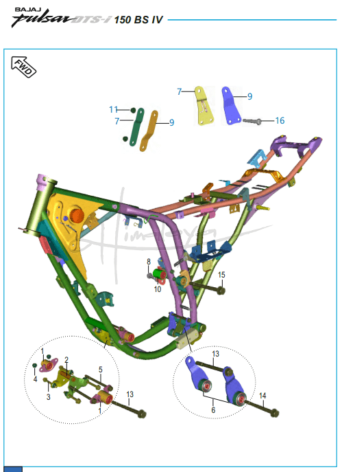 This is an image of Engine Mountings - Pulsar 150 Neon